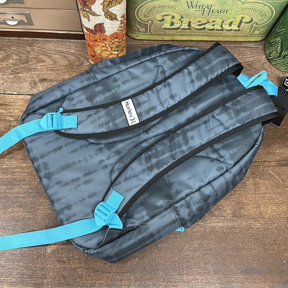Hurley Backpack Blue Grey Black New with Tags - Picture 5 of 6